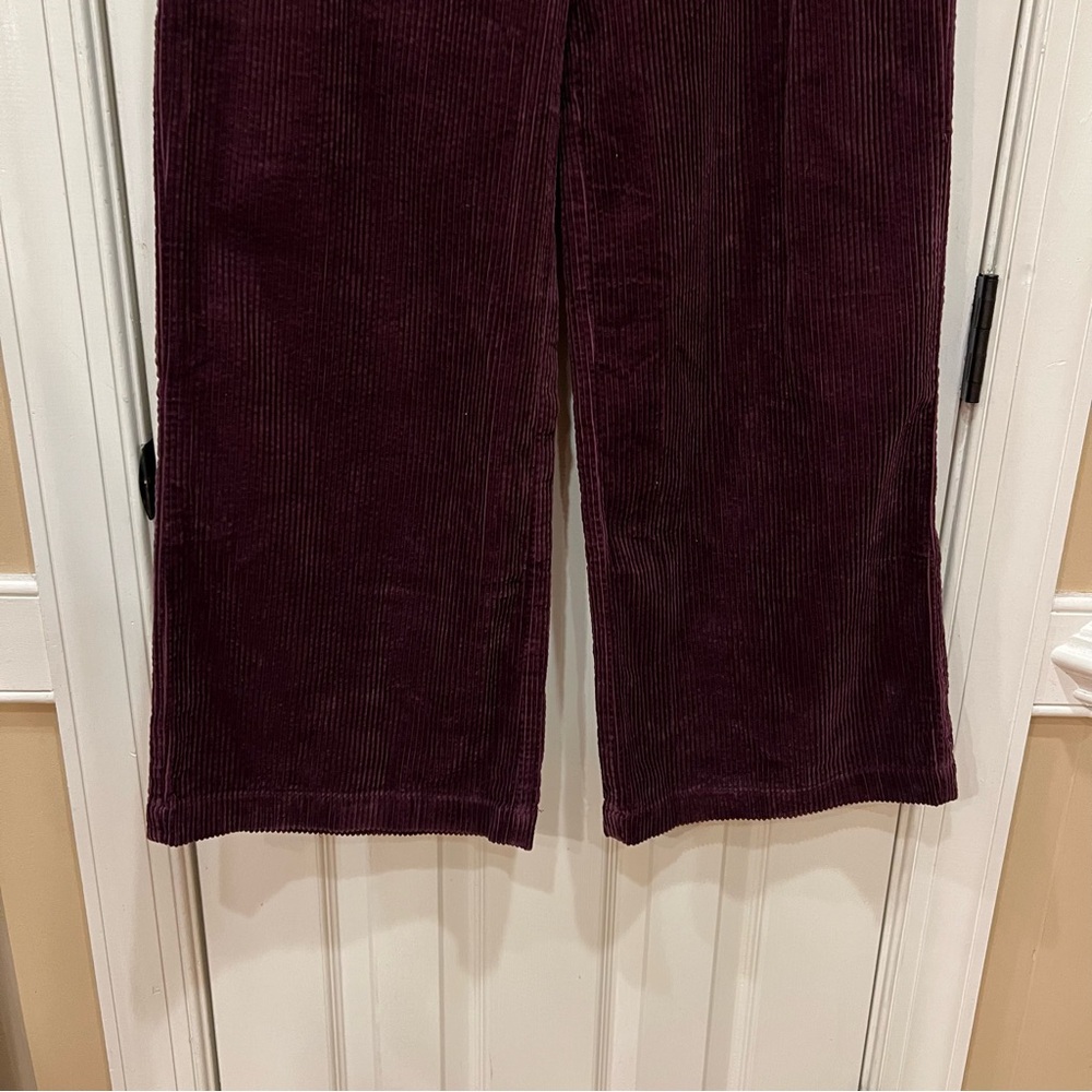 NEW Marine Layer Allison Corduroy Trouser Wide Leg Pants Burgundy Maroon Medium - Picture 6 of 8